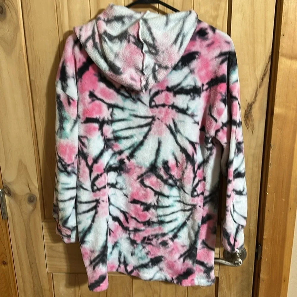 Justice Tie-Dye Hoodie - Pink and Black